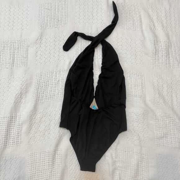 BCBGMaxazria Swim 10 deep plunge halter one piece swimsuit SW2 2989 - Picture 7 of 11